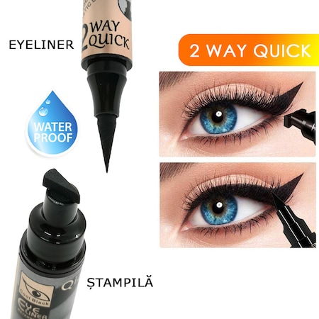 Tus/Eyeliner cu stampila, negru,  Qiaoanna [6]