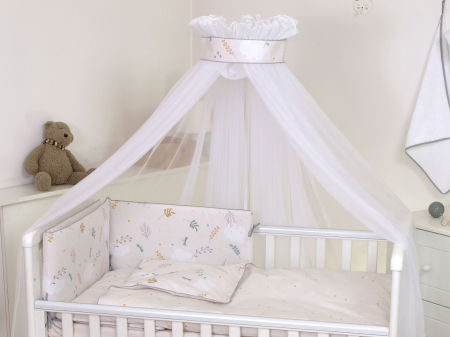 Oktató játékok - AMY - Baldachin din tul, Airy Bei, Suport de prindere inclus, 600x160 cm