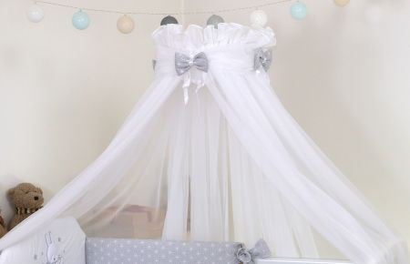 Oktató játékok - AMY - Baldachin din tul, Sky Bunny Gri, 600x160 cm