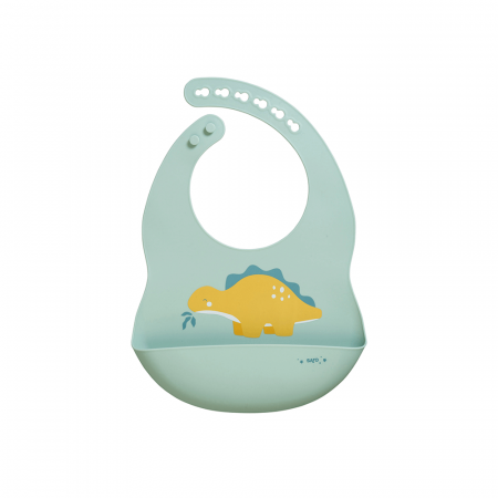 Oktató játékok - Baveta din silicon cu buzunar, ajustabila,   Party   - Dinos mint