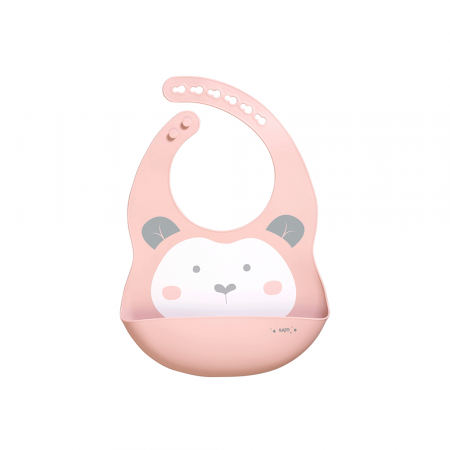 Oktató játékok - Baveta din silicon cu buzunar, ajustabila, Sweet  Fun, pink