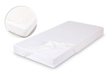 Oktató játékok - Cearsaf din bumbac jersey cu elastic pe contur 160x200 cm, Alb