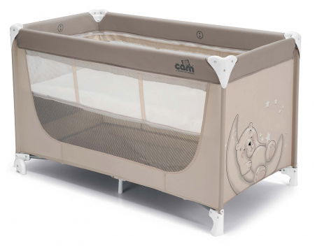 Oktató játékok - Patut pliant voiaj ultraportabil pentru copii   Pisolino  , usor de transportat, ideal pentru calatorii, material rezistent cu protectii laterale si saltea inclusa, Bej