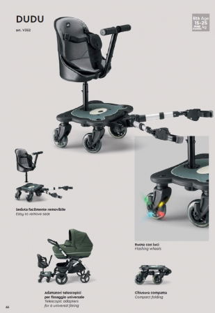 Oktató játékok - Platforma adaptor universal pentru al doilea copil cu scaun cu roti LED, 15 luni - 25 kg