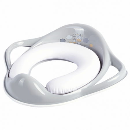 Oktató játékok - Reductor toaleta copii, antiderapant, colac integrat moale si manere, Zebra Gri, Maltex Baby