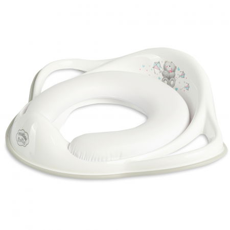 Oktató játékok - Reductor toaleta copii, antiderapant, colac integrat moale si manere, Bear Alb, Maltex Baby