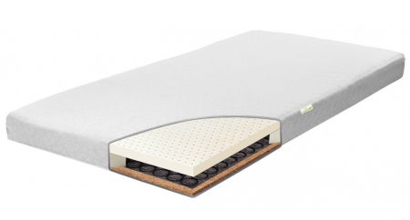 Oktató játékok - Saltea pentru copii, Cocos Spuma Arcuri Latex cu husa detasabila bumbac,127x63x14 cm