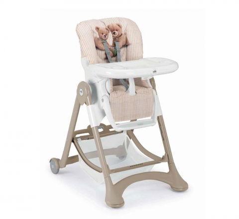 Oktató játékok - Scaun de Masa Multifunctional pentru Bebelusi si Copii, CAM   Campione, Inaltime Ajustabila, Varsta 6-36 luni, Pliabil, Centura de Siguranta in 5 Puncte, 3 Tavite Detasabile, Depozitare, Teddy