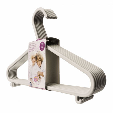 Oktató játékok - Set 8 umerase pentru haine bebe, Light Grey, Maltex Baby