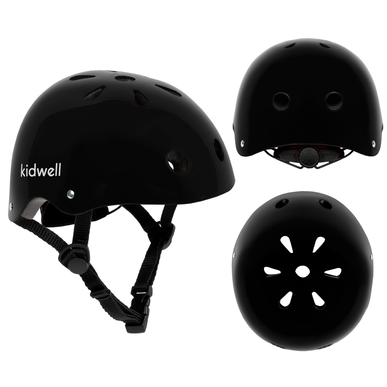 Oktató játékok - Casca de protectie pentru copii, sistem de reglare, S, 48-52 cm, 1 an+, Black, Kidwell