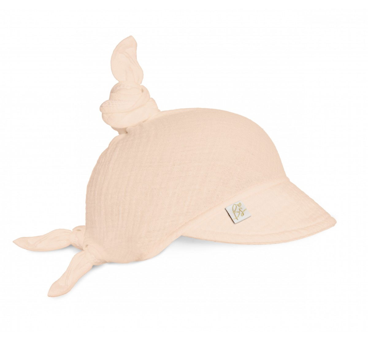 Oktató játékok - Sepcuta de soare 6 luni - 6 ani reglabila din bumbac muselina cu cozoroc pentru protectie, Pastel Somon