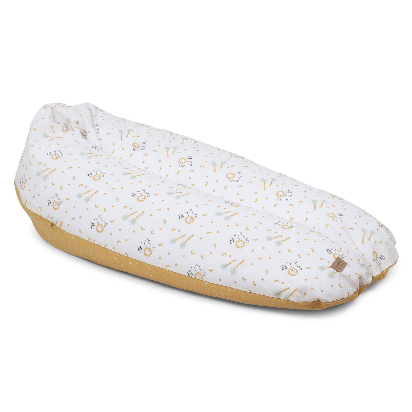 Oktató játékok - Perna pentru gravide si alaptare, husa detasabila din bumbac 100%, 190 cm, Nairobi Mustard