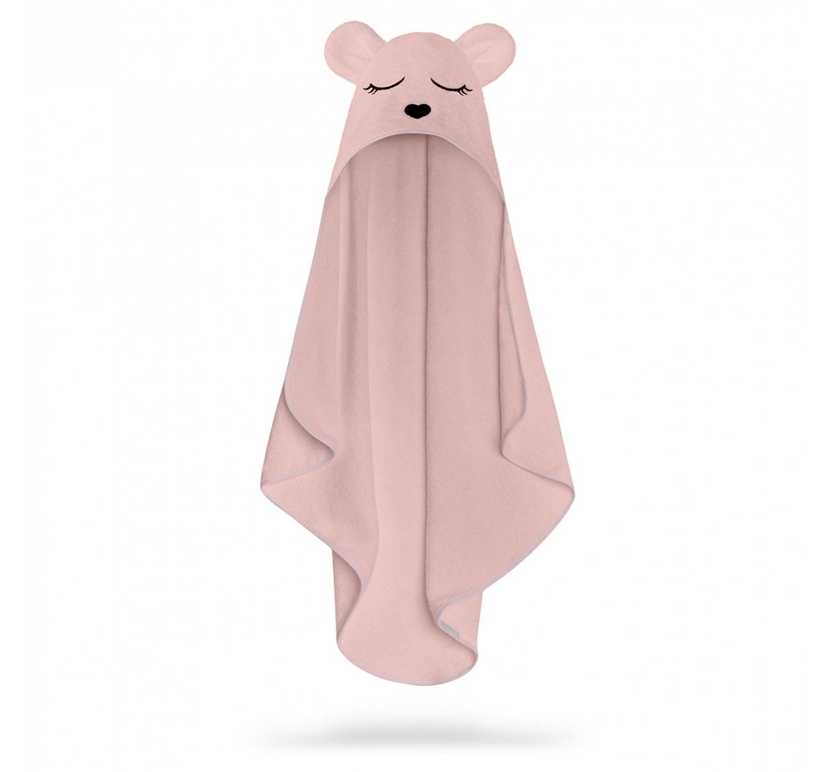 Oktató játékok - Prosop din fibra de bambus cu gluga pentru bebelusi si copii, Teddy Sepia Rose, marimea S 85x90cm