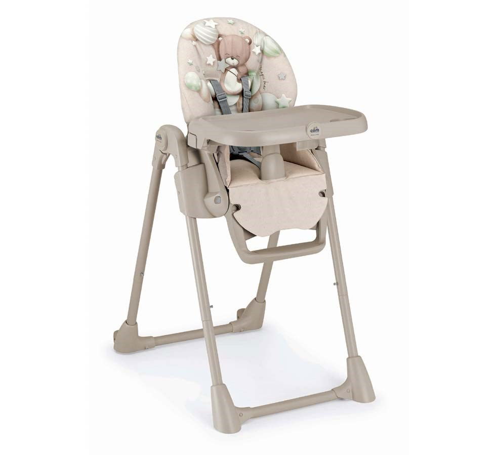 Oktató játékok - Scaun de Masa Multifunctional pentru Bebelusi si Copii, CAM   Pappananna, Inaltime Ajustabila, Varsta 6-36 luni, Pliabil, Centura de Siguranta in 5 Puncte, Depozitare, Bej