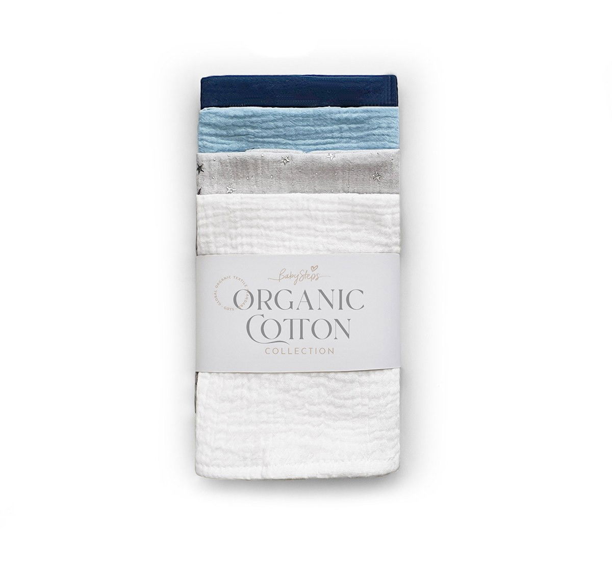 Oktató játékok - Set 4 Museline din bumbac organic 100%, Scutec multifunctional Boy, 30 x 30 cm