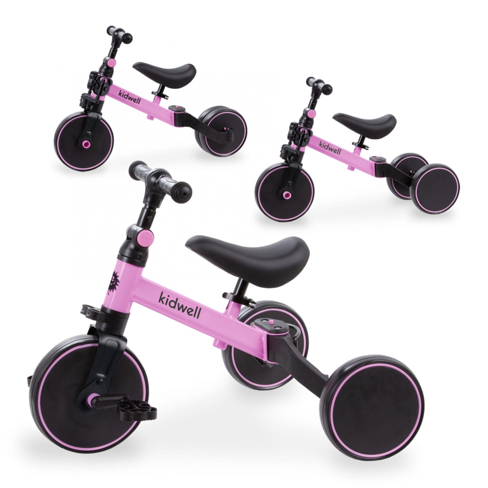 Oktató játékok - Tricicleta si bicicleta Pico Pink Rose 3 in 1, Kidwell