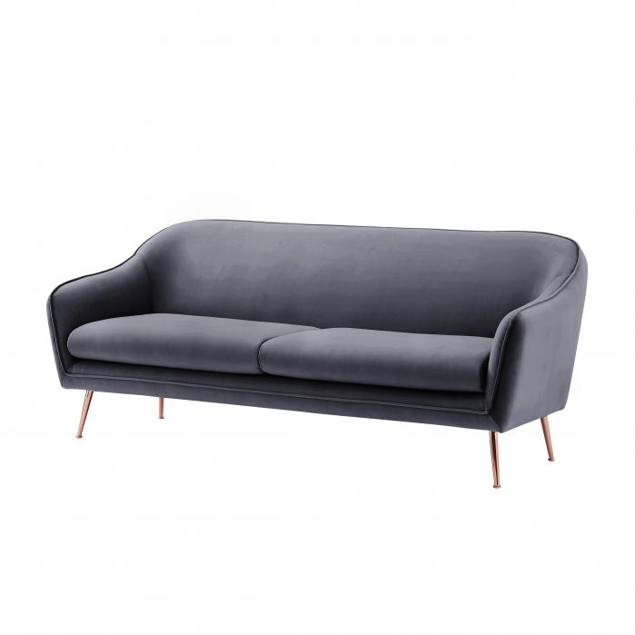 Canapea Prestige 194x83x86 cm Catifea Gri [2]