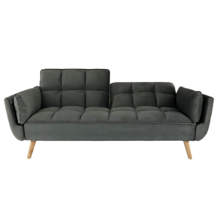 Canapea Rubik 213x77x81 cm Tapiterie Catifea Gri Închis [2]