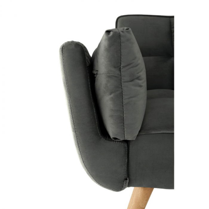 Canapea Rubik 213x77x81 cm Tapiterie Catifea Gri Închis [4]