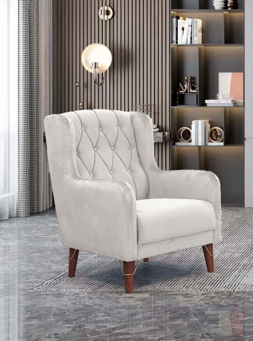 Fotoliu Tapitat Fix 72x98x80 cm Model Melissa Bej [2]