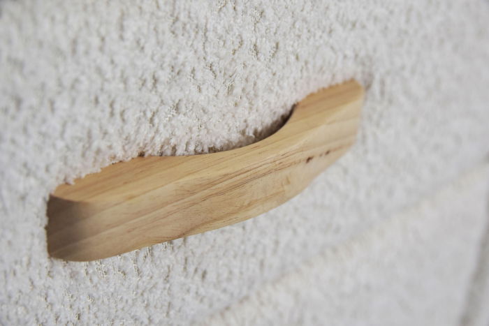 Noptiera ML-NS-2 Tapitata Stofa Teddy Nuanta Alb [3]