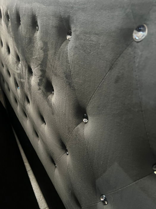 Pat 180x200 cm Sunday Gri cu 4 sertare Tapitat Catifea Somiera Inclusa [8]