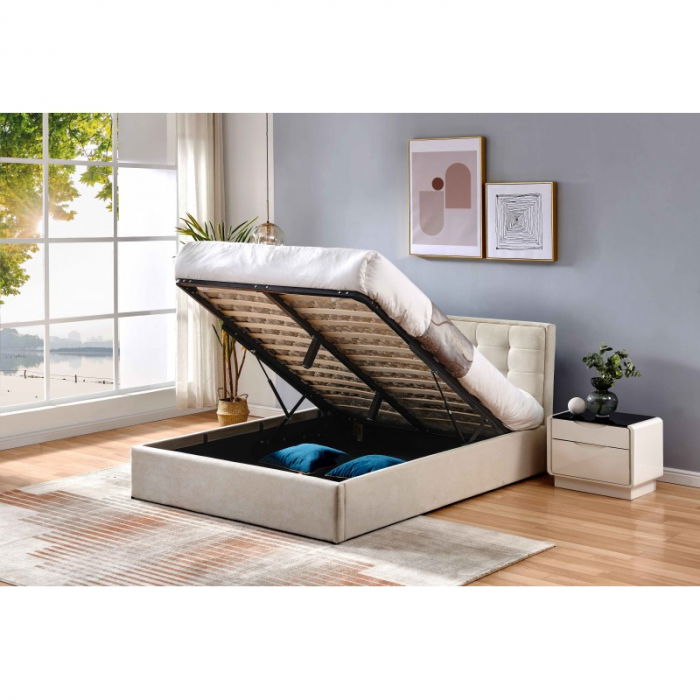 Pat Calypso 160x200 cm Tapitat Stofa Crem [1]