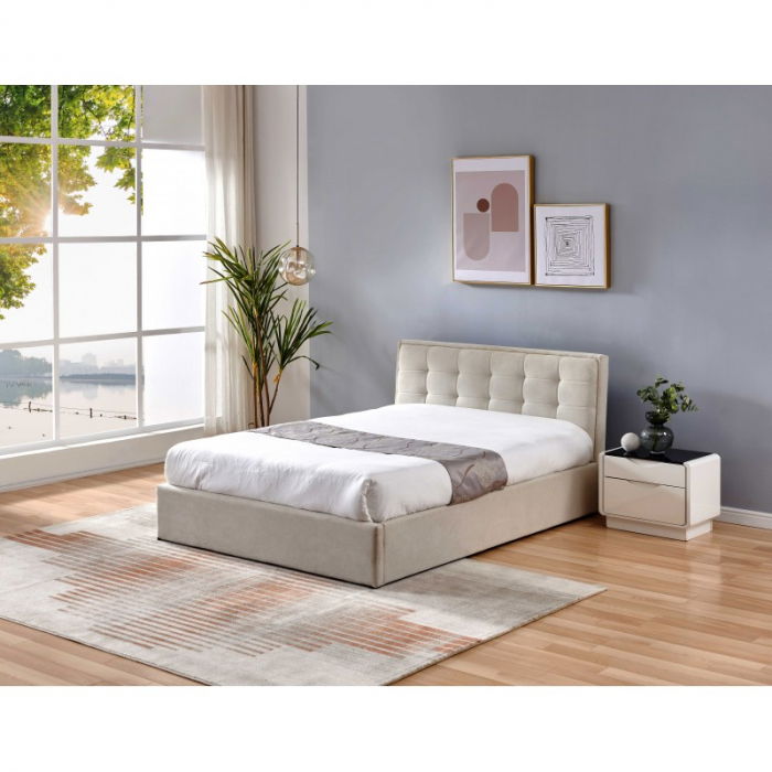 Pat Calypso 160x200 cm Tapitat Stofa Crem [2]