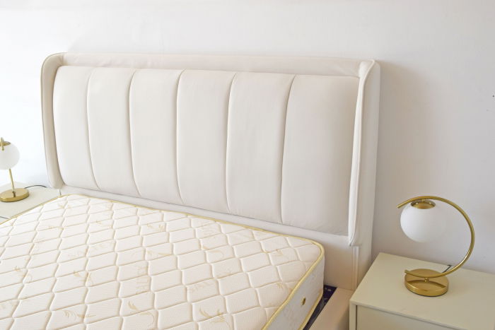 Pat Medusa 160x190 cm Tapitat Catifea Nuanta Crem Somiera Inclusa (cod 9925) [6]