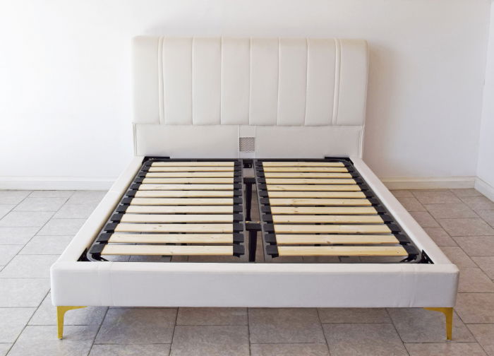 Pat Minelli 160x190 cm Tapitat Catifea Nuanta Crem Somiera Inclusa (cod RC65) [4]