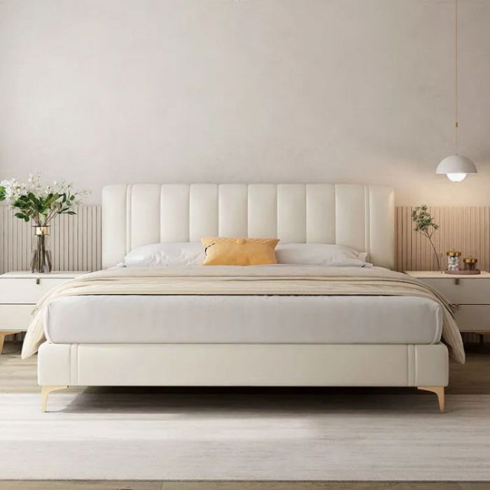 Pat Minelli 160x190 cm Tapitat Catifea Nuanta Crem Somiera Inclusa (cod RC65) [2]