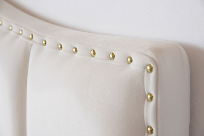 Pat Musset 140x190 cm Tapitat Catifea Nuanta Crem Somiera Inclusa (cod 6607) [7]