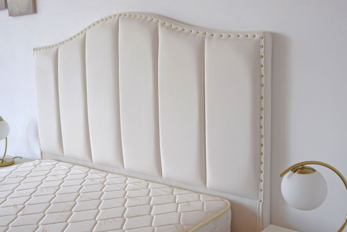 Pat Musset 140x190 cm Tapitat Catifea Nuanta Crem Somiera Inclusa (cod 6607) [6]