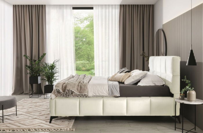 Pat Rubik 160x200 cm Tapitat Catifea Crem Somiera Inclusa ( COD ML 2223-HLR-01) [3]