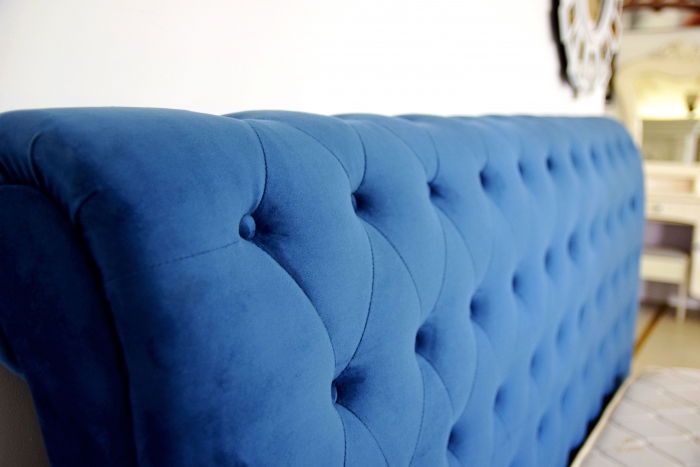 Pat Silver 180x200 cm Tapitat Catifea Albastru [5]