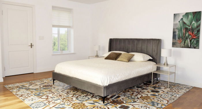 Pat Tossino 160x200 cm Tapitat Catifea Gri Somiera Inclusa (cod L17) [4]