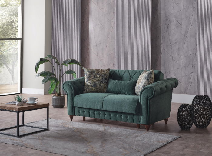 Set 3+2+1 Ibiza Lada Depozitare Tapitat Catifea Verde [5]