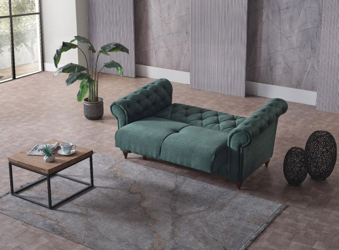 Set 3+2+1 Ibiza Lada Depozitare Tapitat Catifea Verde [7]