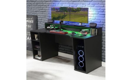 Produse - Birou Race Led 160x91x72 cm Nuanta Negru