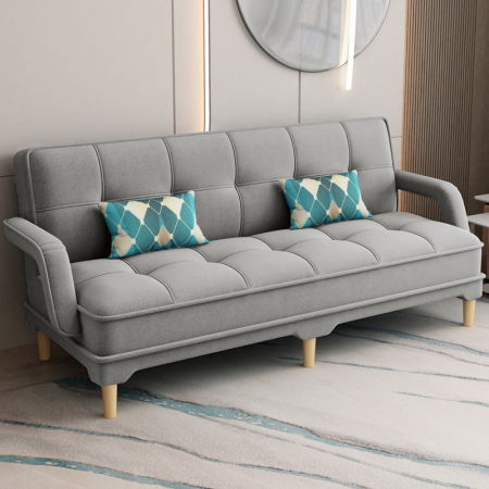 Produse - Canapea Clara 200x78x62 cm Rabatabila Stofa Gri Deschis