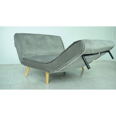 Canapea Extensibila 123x77x190 cm Catifea Light Grey [3]