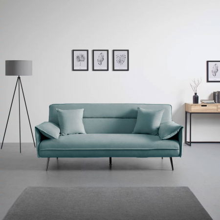 Produse - Canapea Fiore 199x95x90 cm Rabatabila Catifea Turcoaz