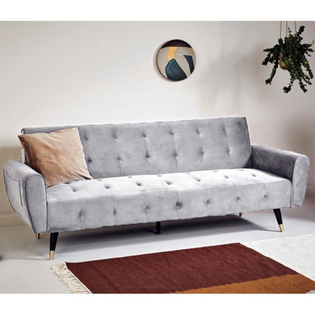 Canapea Glamour 219x84x81 cm Rabatabila Light Grey