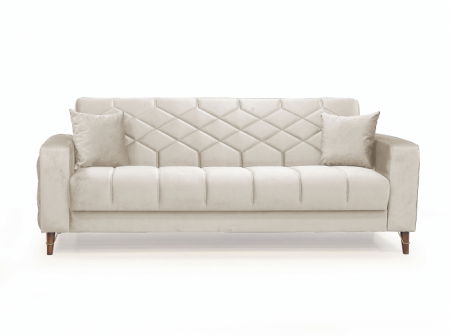 Produse - Canapea Melissa cu Lada Depozitare 3 locuri Tapiterie Catifea Bej