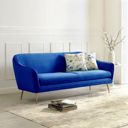 Produse - Canapea Prestige 194x83x86 cm Catifea Albastru