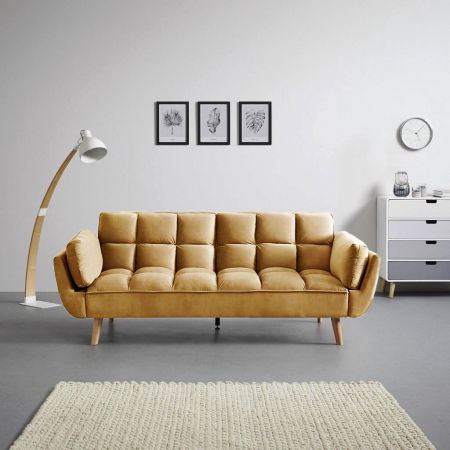 Produse - Canapea Rubik 213x82x81 cm Tapiterie Catifea Ginger (cod AF 2423-28)