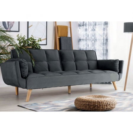 Canapea Rubik 213x77x81 cm Tapiterie Catifea Gri Închis [5]