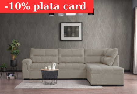 Produse - Coltar 300x100x230 cm Cansas-Prime Lada Depozitare Tapitat Catifea Nuanta Maro Deschis