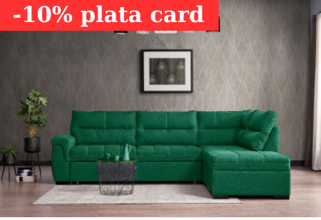 Produse - Coltar 300x100x230 cm Cansas-Prime Lada Depozitare Tapitat Catifea Nuanta Verde
