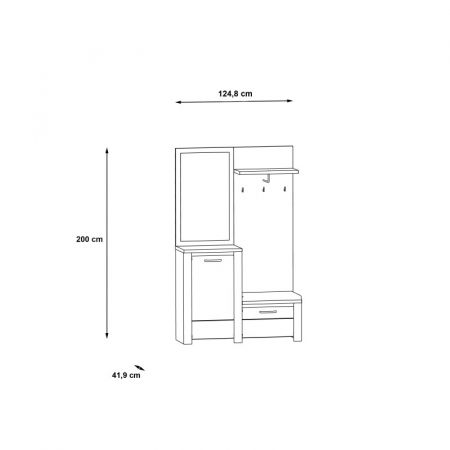 Cuier Hol Aveo 125x200x42 cm Nuanta Alb [6]